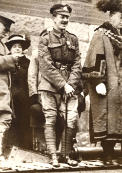 Photograph of Sergeant Knight at civic reception in Birmingham